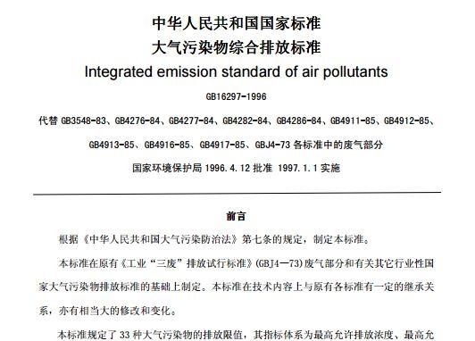 《大气污染物综合排放标准最新版》网盘资源下载地址分享!